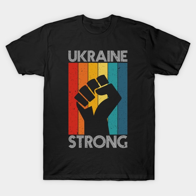 Ukraine Strong Retro Vintage Flag T-Shirt by Teeartspace